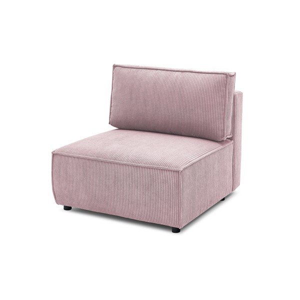 Svijetlo ružičasta modularna sjedeća garnitura od samta (srednji modul ) Nihad modular – Bobochic Paris