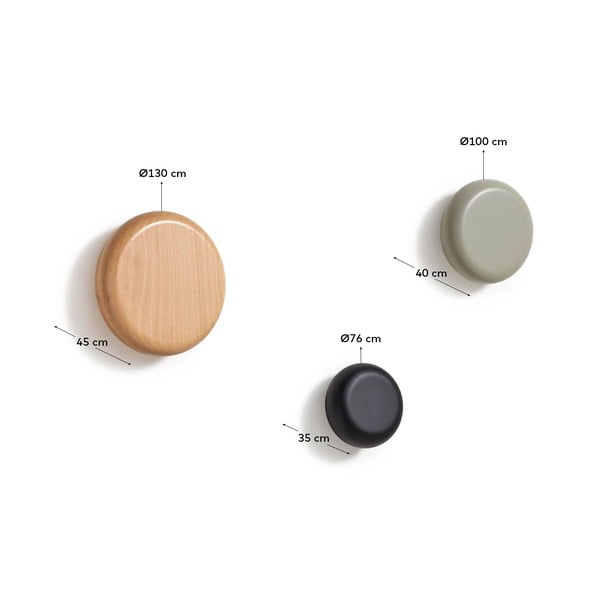 Drvene zidne kuke u setu 3 kom Nadue – Kave Home-image-3