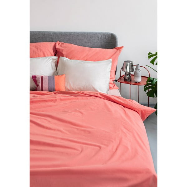 Posteljina od koraljno ružičastog pamuka za bračni krevet Bonami Selection, 200 x 220 cm-image-4