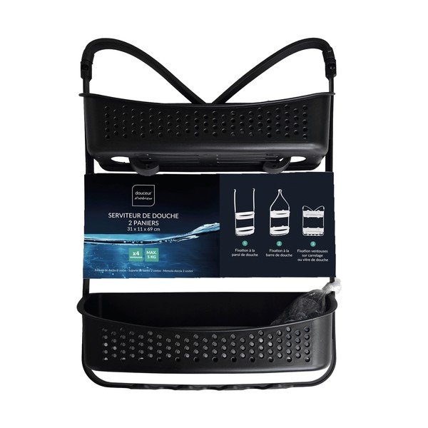 Mat crna plastična viseća kupaonska polica Vesper – douceur d'intérieur-image-4