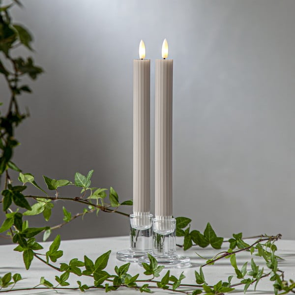 LED svijeće u setu 2 kom (visina 25 cm) Flamme Stripe – Star Trading-image-1