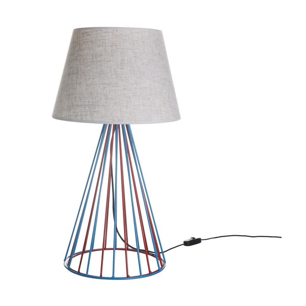 Žičana bijela/plava/crvena stolna lampa