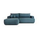 Plava sklopiva kutna garnitura od bouclé tkanine (s lijevim kutom) Quinoa – Bonami Selection