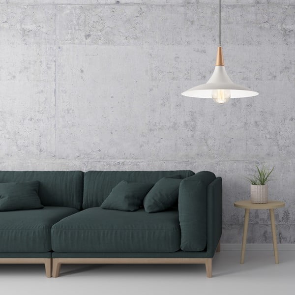 Bijela viseća svjetiljka s metalnim sjenilom ø 30 cm Ufo – LAMKUR-image-2