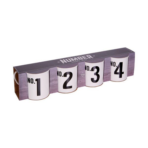 Set od 4 porculanske šalice Premier Hpusewares Numbers, 342 ml-image-1