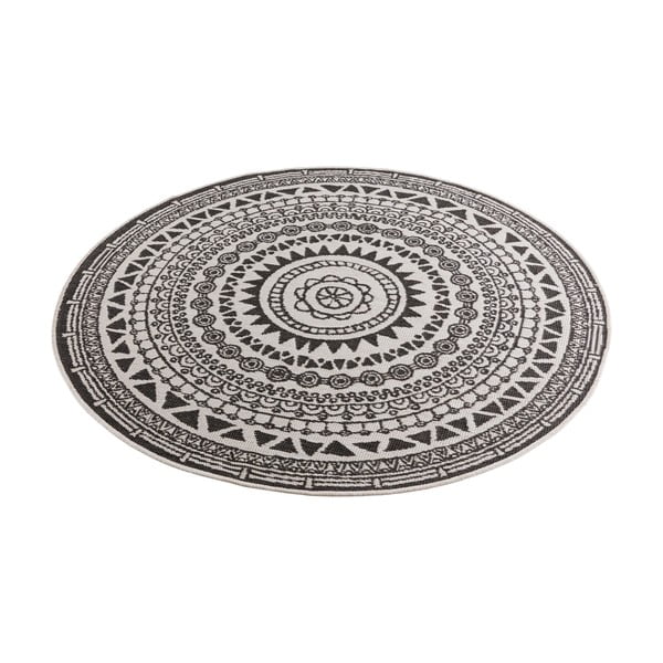 Crno-krem vanjski tepih NORTHRUGS Coron, ø 140 cm-image-2