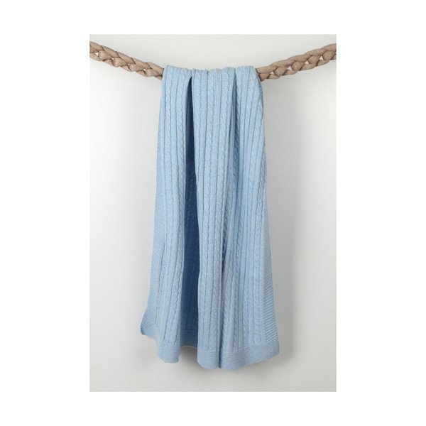 Světle modrá dětská deka Baby Ecru Lexie, 90 x 90 cm-image-1