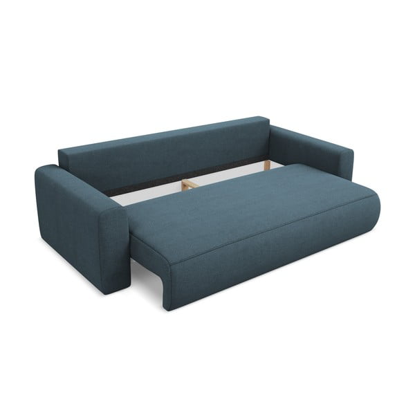 Plava sklopiva/s prostorom za odlaganje sofa 238 cm Kapua – Makamii-image-3