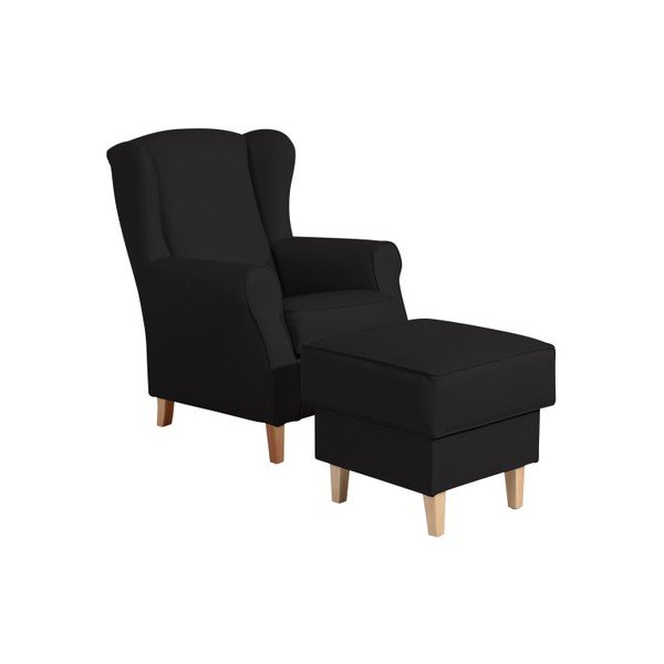 Crna taburea od imitacije kože Max Winzer Lorris Black-image-1