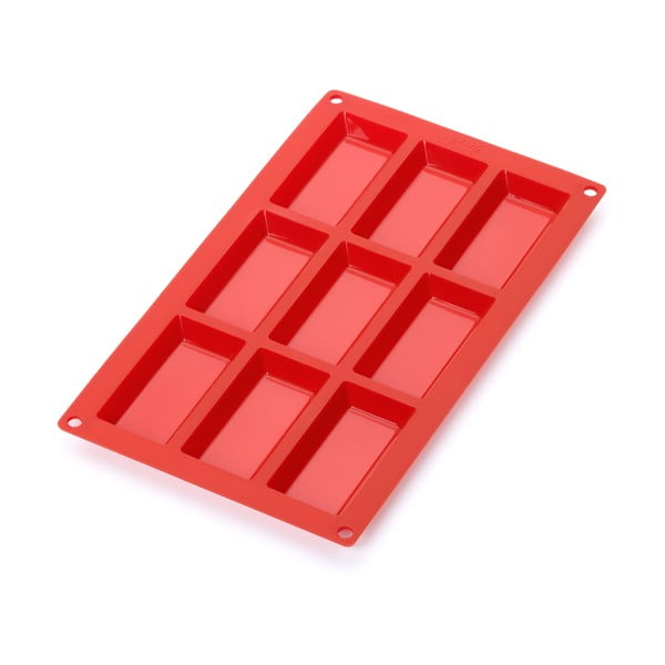 Crveni silikonski oblik za 9 mini kolača Lékué