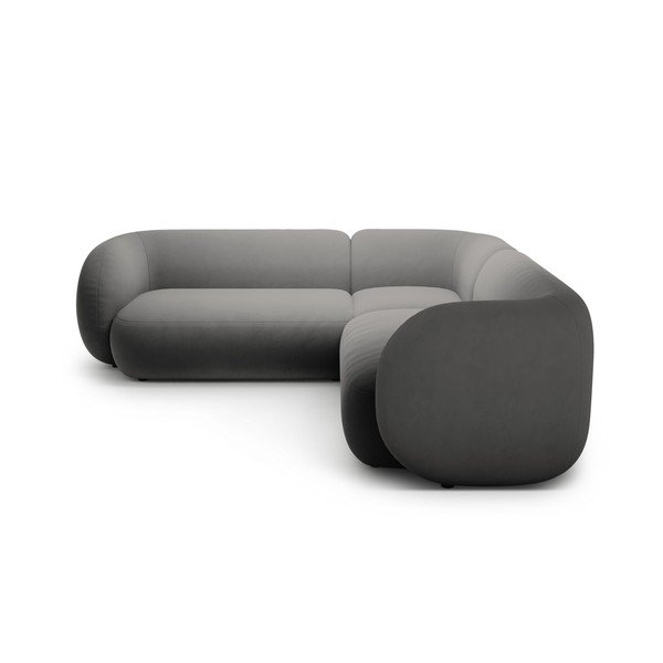 Tamno siva baršunasta kutna garnitura Kate – Micadoni -image-1