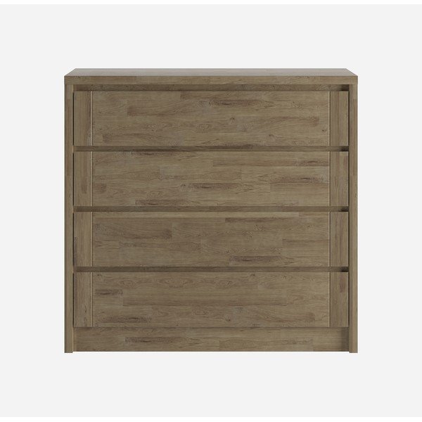 Smeđa niska komoda od punog hrasta 105x96 cm Timo – Olivia Living-image-2