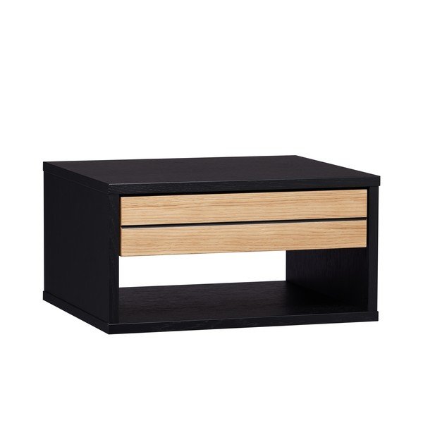 Crni/u prirodnoj boji viseći noćni ormarić u dekoru hrasta Stripe – Woodman-image-3