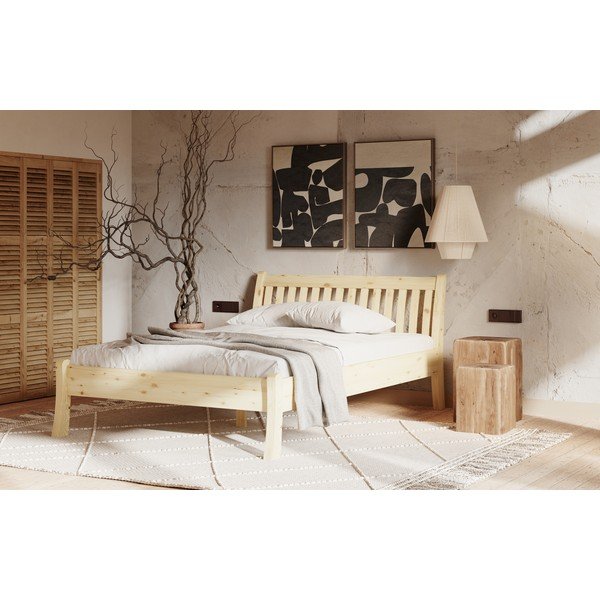 Krevet od masivnog bora 90x200 cm u prirodnoj boji Tonja – Olivia Living-image-4