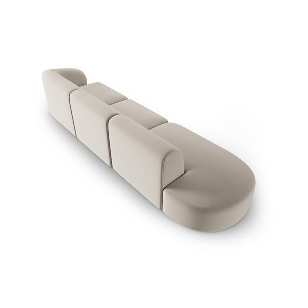 Bež baršunasti sofa s desnim kutom 311 cm Paolo – Milo Casa-image-3