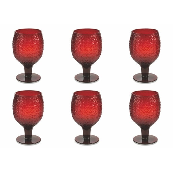 Set od 6 tamno crvenih čaša Villa d&#39;Este Karma Calici, 300 ml