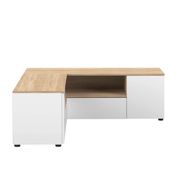 Bijela/u prirodnoj boji TV komoda u dekoru hrasta 130x46 cm Angle – TemaHome-image-2