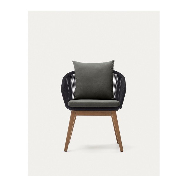 Crna vrtna fotelja od masivnog drveta Portalo – Kave Home-image-4