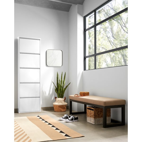 Bijeli metalni preklopni ormarić za cipele 50x169x15 cm Ode – Kave Home-image-3