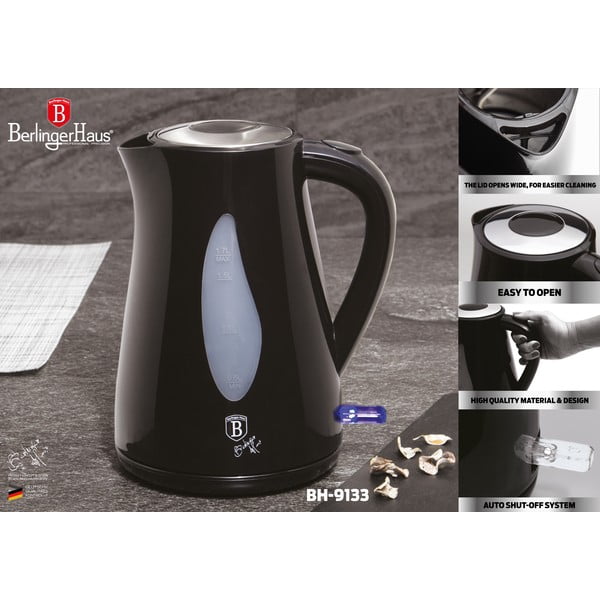 Crno kuhalo za vodu 1,7 l Black Silver Collection - BerlingerHaus-image-2
