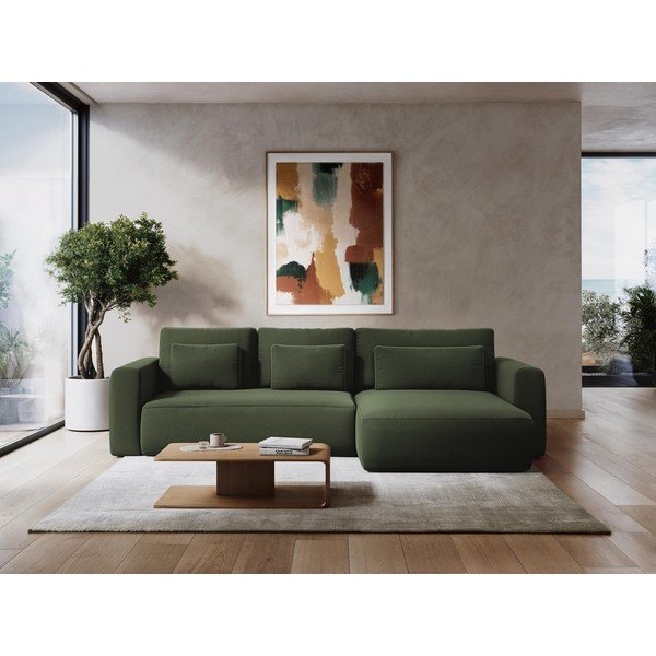 Plava sklopiva/s prostorom za odlaganje kutna garnitura (s desnim kutom/s ležaljkom) Kapua – Makamii-image-1