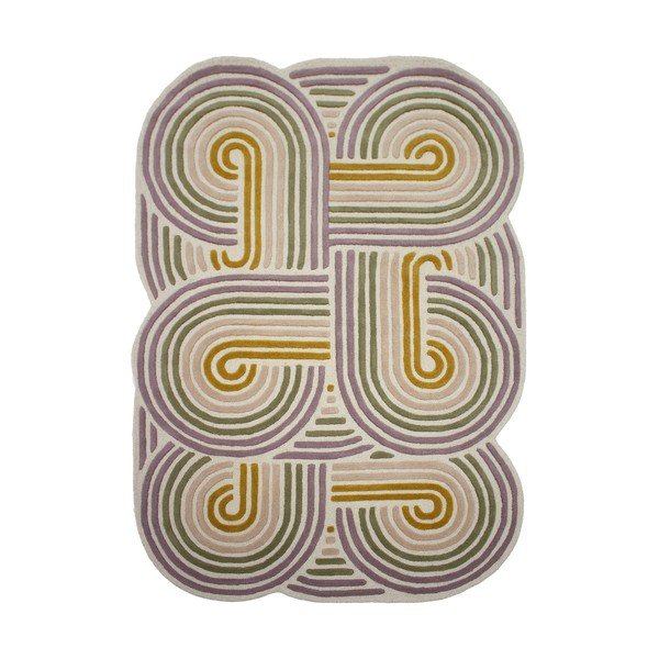 Zeleni ručno rađen vunen tepih 140x200 cm Spiral Shaped  – Flair Rugs