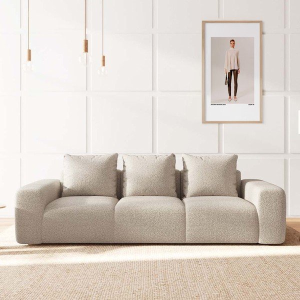 Bež sofa od bouclé tkanine 287 cm Monce – Rodier-image-1