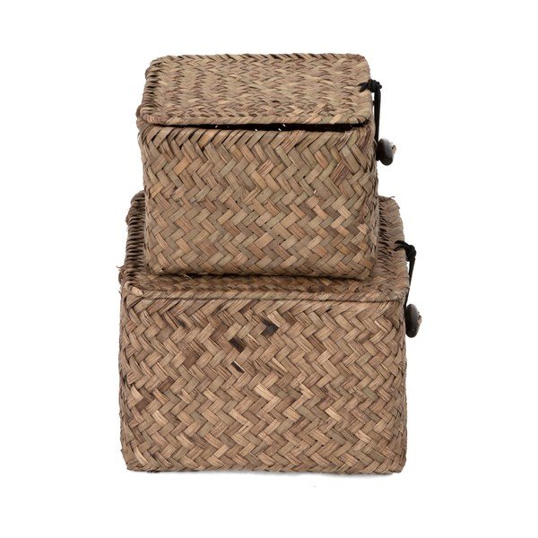 Set od 2 tamno smeđe košare za pohranu od trske Compactor Lidwhite-image-4