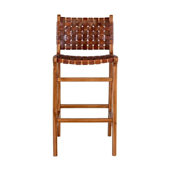 Smeđa barska stolica od masivne tikovine 101 cm Perugia – House Nordic-image-1