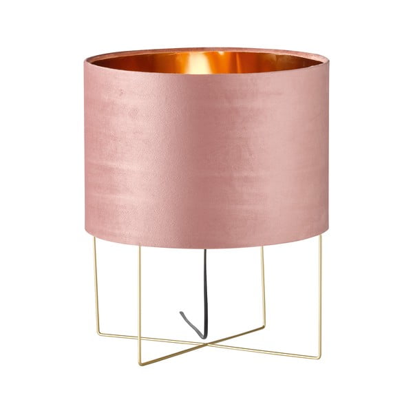 Ružičasta stolna lampa s tekstilnim sjenilom (visina 43 cm) Aura – Fischer & Honsel