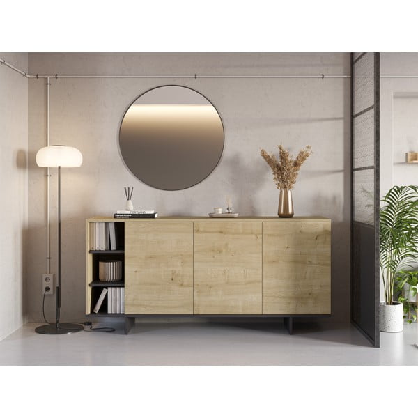 Niska komoda u dekoru hrasta u prirodnoj boji 170x80 cm Cequoia – Marckeric-image-1