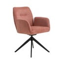 Ružičasta podstavljena blagovaonska stolica s naslonima za ruke Roxana – Unique Furniture