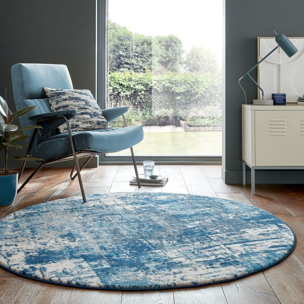 Plavi okrugli tepih ø 160 cm Cocktail Wonderlust - Flair Rugs-image-1