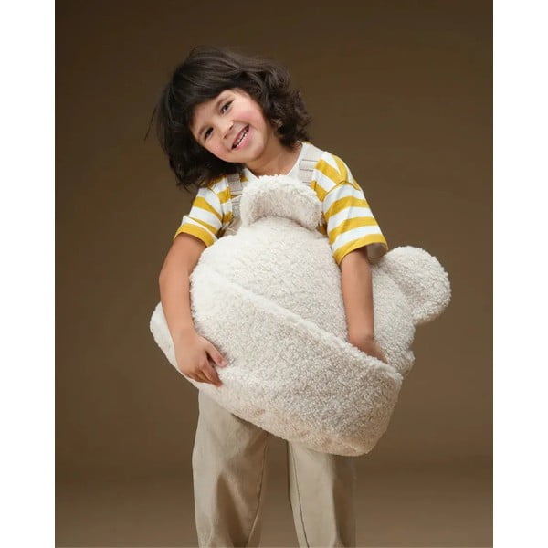 Krem dječji jastuk za sjedenje od bouclé tkanine Teddy Pouch – Wigiwama-image-4
