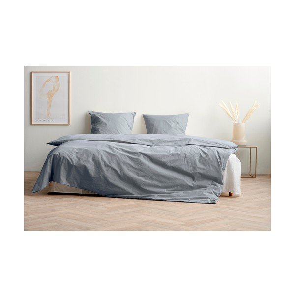 Plava posteljina za bračni krevet/za produženi krevet od pamučnog perkala 200x220 cm Crisp – Södahl-image-2