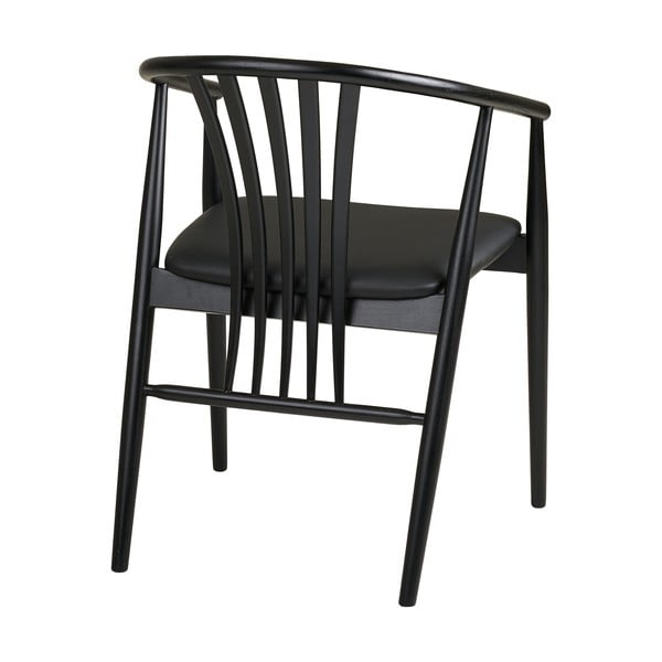 Crna blagovaonska stolica s naslonima za ruke od masivne bukve Agustin – House Nordic-image-4