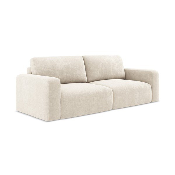Krem sklopiva/s prostorom za odlaganje sofa od šenila 252 cm Kona – Makamii-image-2