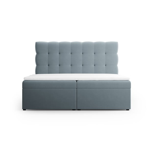 Svijetlo plavi boxspring krevet s prostorom za pohranu 160x200 cm Bali – Cosmopolitan Design-image-2