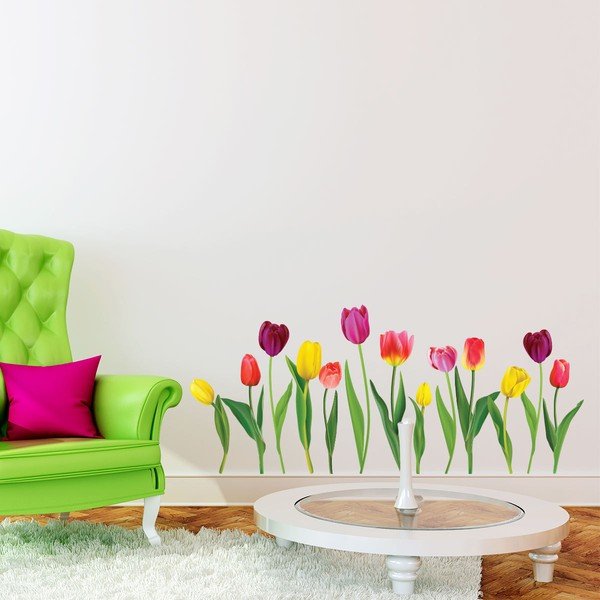 Set zidnih samoljepljivih naljepnica Ambiance Colorful Tulips-image-1