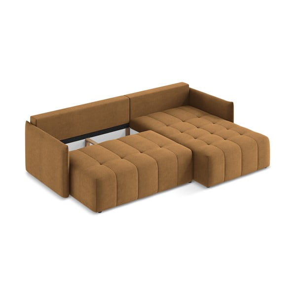 Sklopiva/s prostorom za odlaganje kutna garnitura boja terakote (s desnim kutom/s ležaljkom) Moku – Makamii-image-3