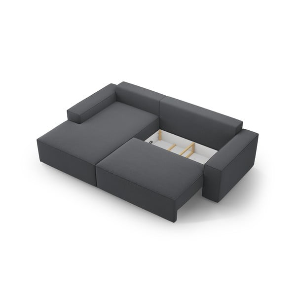 Tamno siva sklopiva kutna garnitura (s lijevim kutom) Jodie – Micadoni Home-image-4