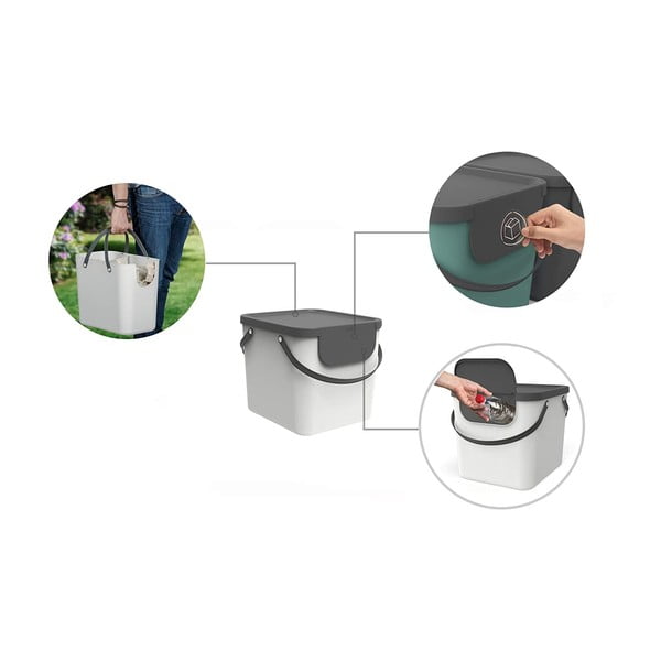 Kanta za sortirani otpad od reciklirane plastike 40 l Albula - Rotho-image-3