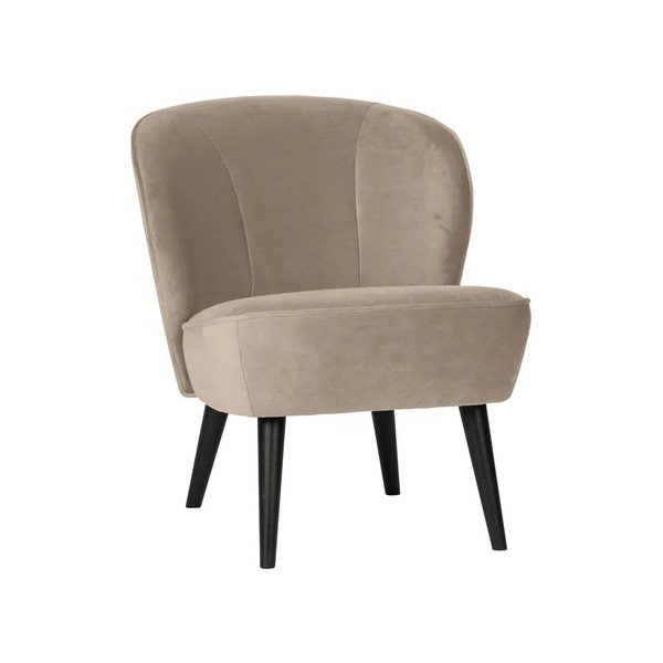 Bež baršunasta fotelja Sara – WOOOD