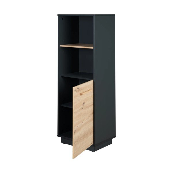 Antracitno siva/u prirodnoj boji dječja biblioteka u dekoru hrasta 55x150 cm Lenn – Roba-image-3