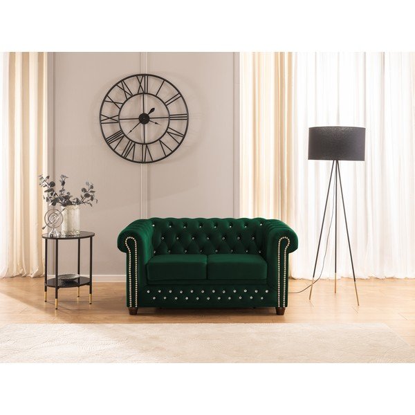 Zelena baršunasti sklopiva sofa 148 cm York Blik – Ropez-image-1