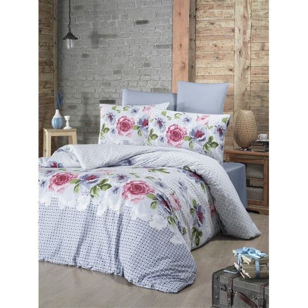 Plava posteljina sa plahtama za krevet za jednu osobu Isabella, 160 x 220 cm