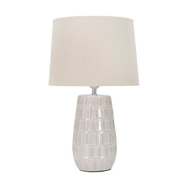 Krem stolna lampa keramička s tekstilnim sjenilom (visina 44,5 cm) Hole – Mauro Ferretti