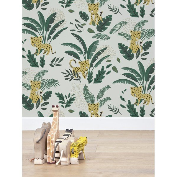 Dječja tapeta 10 m x 50 cm Cheetah & Tropical Leaves – Lilipinso-image-1