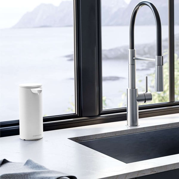 Bijeli metalni automatski dozator sapuna 414 ml – simplehuman-image-1
