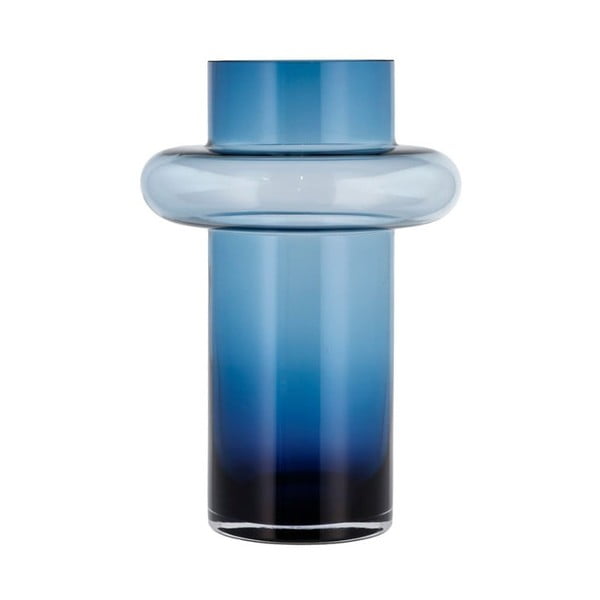 Tamnoplava staklena vaza Lyngby Glas Tube, visina 30 cm